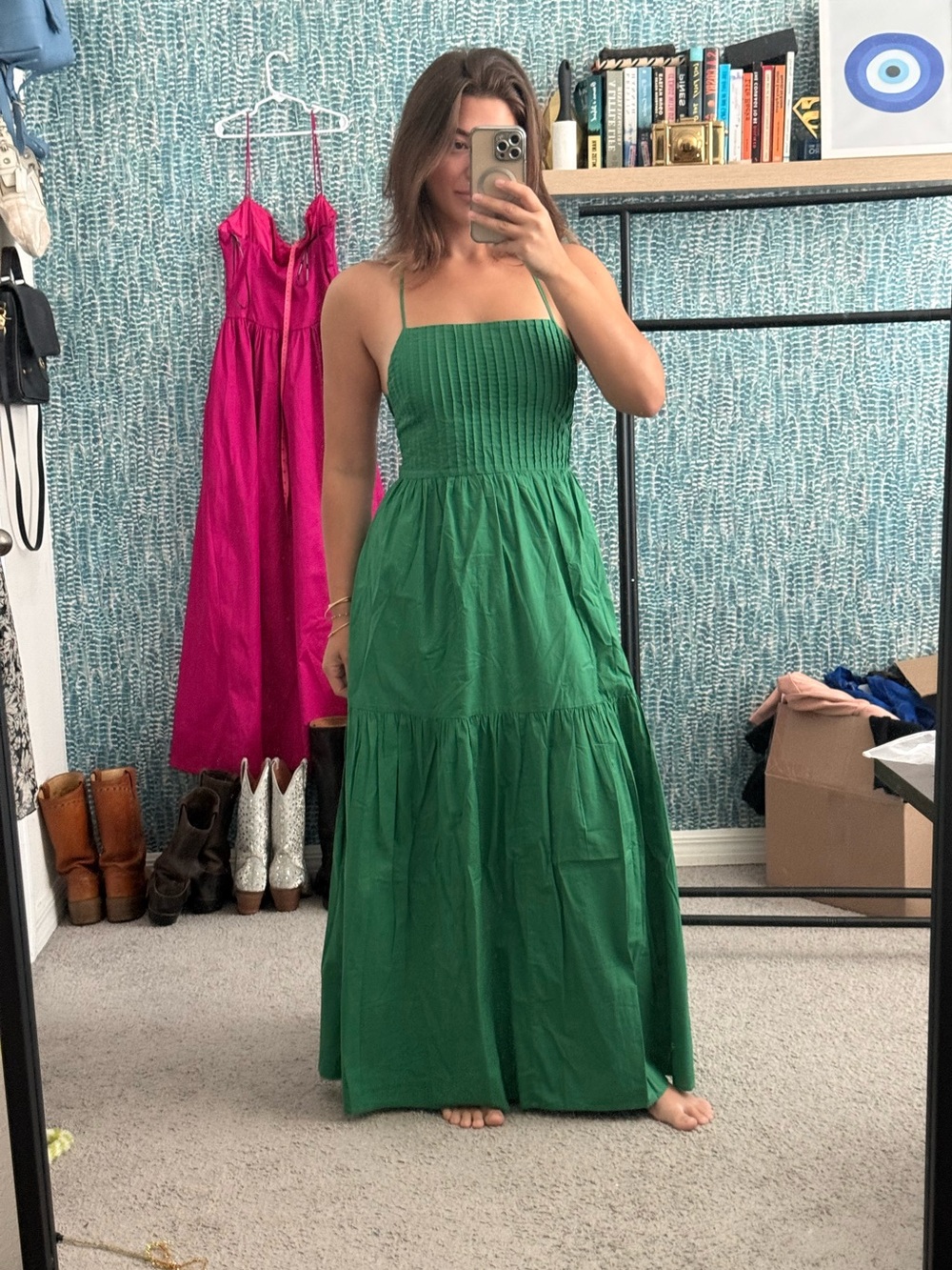 Posse Alexis Dress in Topaz Green Backless Dress